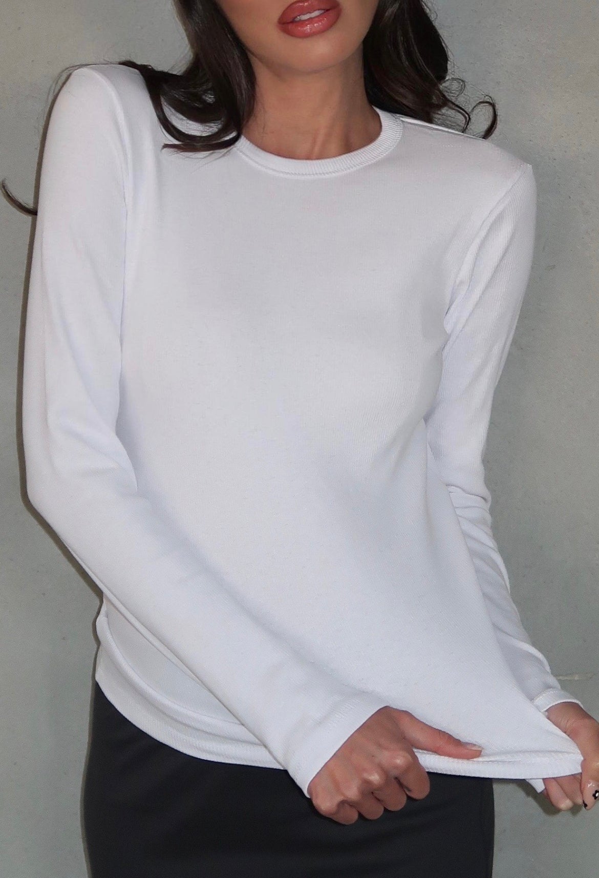 Ribbed basic white